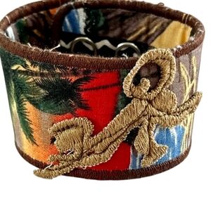 Upcycled Colorful Fabric Cuff Bracelet